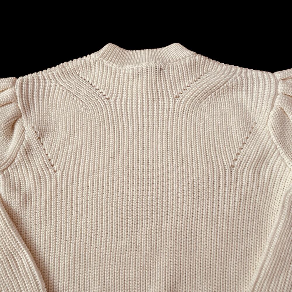 Anthropologie English Factory Women’s Ivory Ribbed Preppy Puff Sleeve Sweater XS - Picture 10 of 16